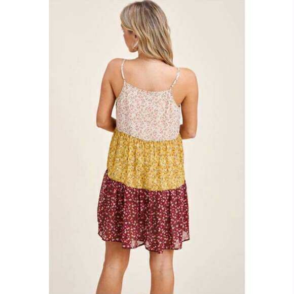 Staccato Josie Tiered Floral Print Mini Dress Size Small - Picture 2 of 6